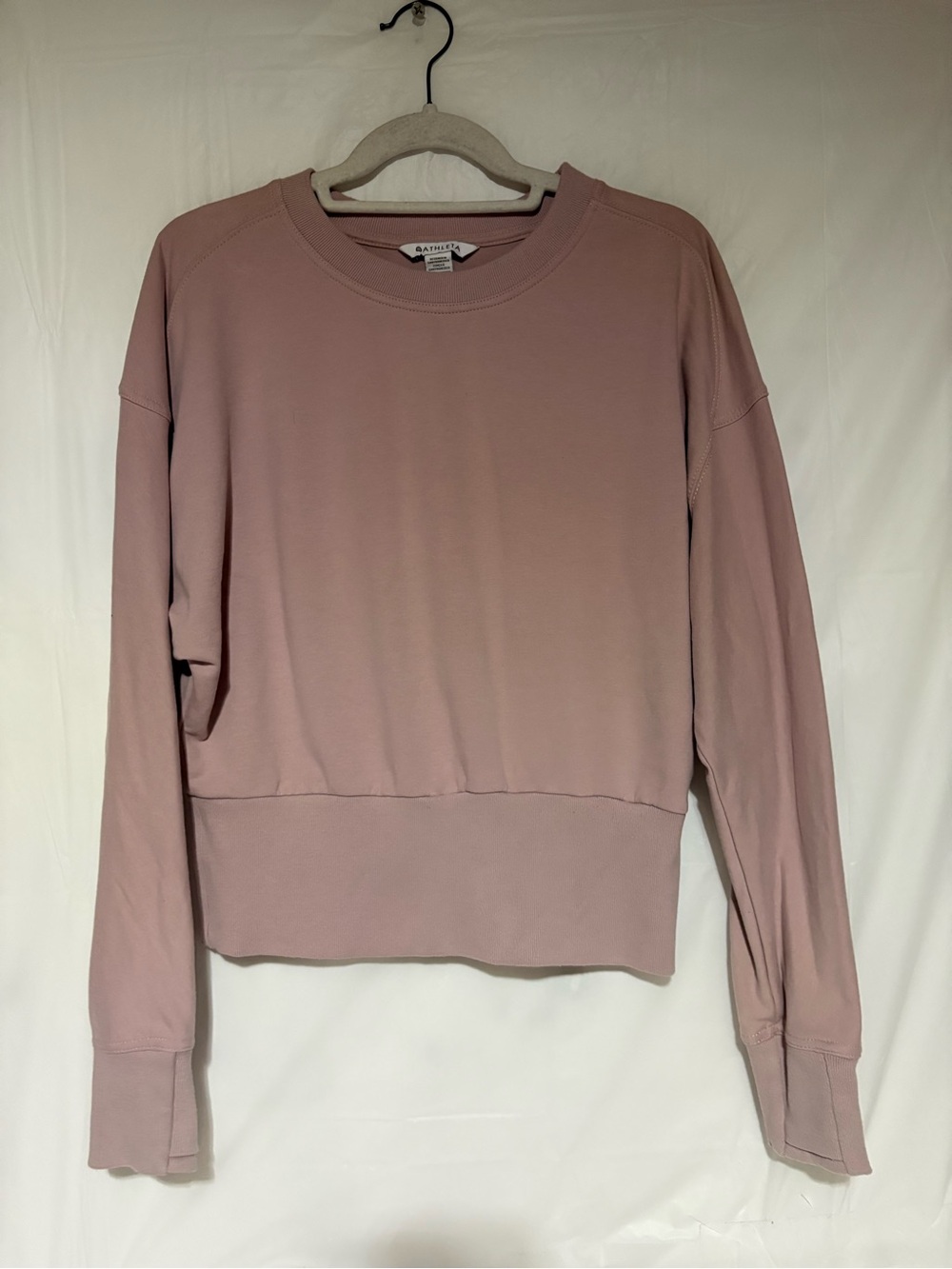 Athleta Mauve Cropped Crew Sweatshirt